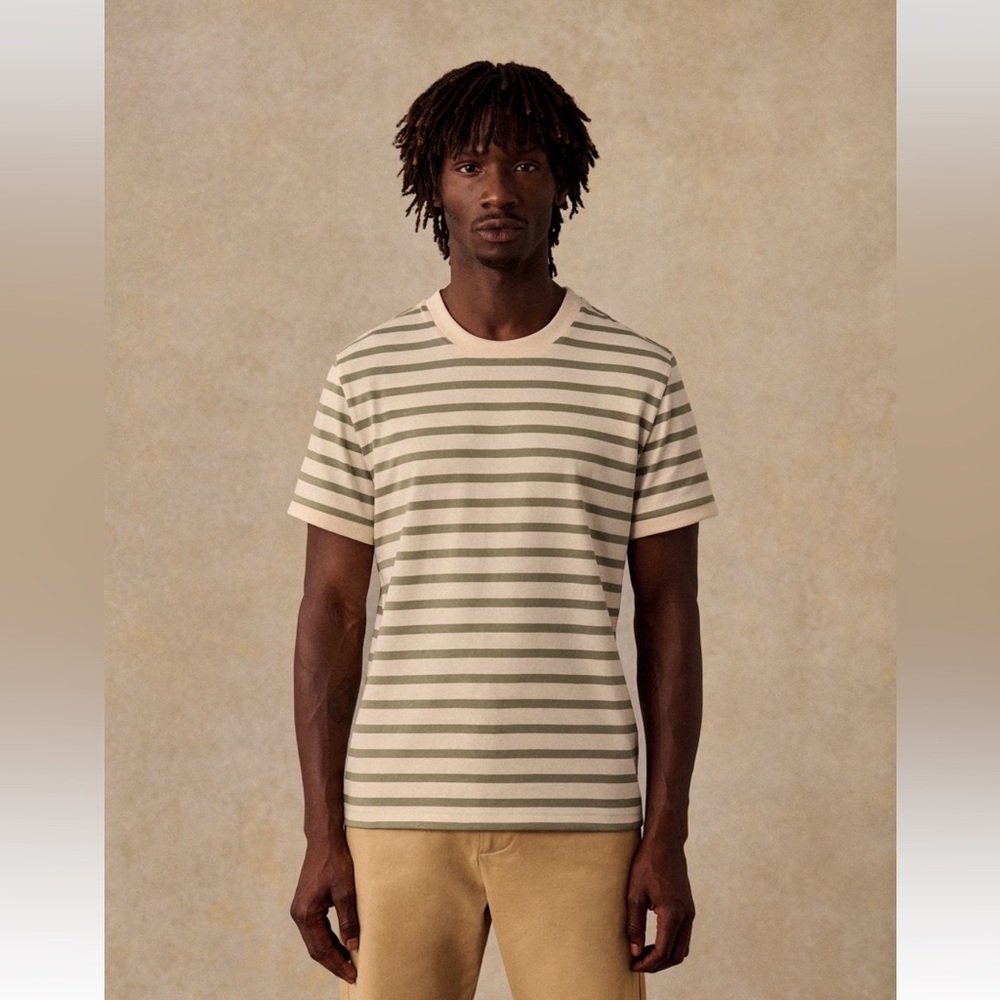 Octobre Éditions Noreen T-Shirt Écru/Green - XS